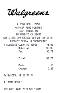 Receipt example